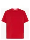 The Row Florie T-shirt With Red Center Detail In Rojo