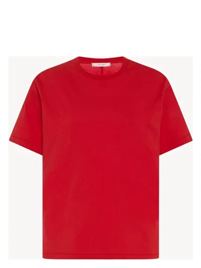 THE ROW WOMEN'S FLORIE T-SHIRT WITH RED CENTER DETAIL