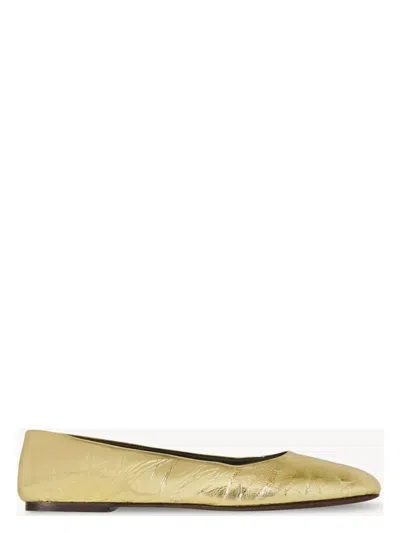 THE ROW WOMEN'S GOLD SQUARE SQUARE BALLERINA