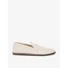 The Row Hammered Leather Cary Penny Loafers In Grey/light