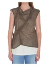 The Row Inawa Draped Layered Sleeveless Top In Brown