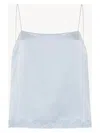 The Row Kilari Satin Lace Hem Top In Azul