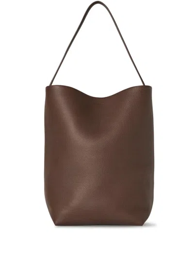 The Row N/s Park Tote Large In Lux Grained Calfksin In Dark Olive
