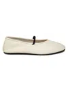 The Row Women's Leather Ballet Flats In Neutral