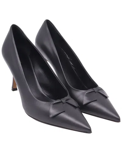 Pre-owned The Row Women's Leather Bow Pointed-toe Pump (authentic Pre-loved)