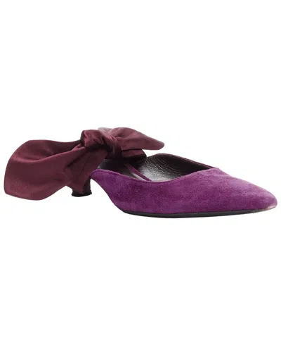 Pre-owned The Row Women's Leather Coco Bow Mule (authentic Pre-loved)