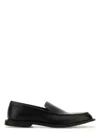 The Row Black Leather Nic Loafers