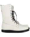 The Row Patty Lace-up Combat Boots In White Leather In White