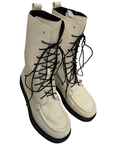 Pre-owned The Row Women's Leather Patty Lace-up Combat Boot (authentic Pre-loved)