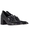 The Row Women's Leather Pleated Loafer Pump (authentic Pre-loved) In Black
