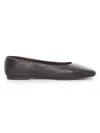 The Row Women's Leather Square-toe Ballet Flats In Brown
