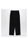 The Row Lilas Trousers In Black Wool And Linen