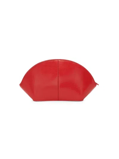 The Row Women's Mel Leather Clutch In Red
