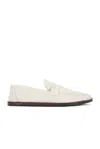 The Row Hammered Leather Cary Penny Loafers In Crudo