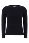 The Row Navy Blue Solid Crew Neck Sweater In Navy Blue