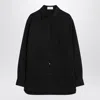 The Row Nesson Logo Embroidered Denim Shirt In Black