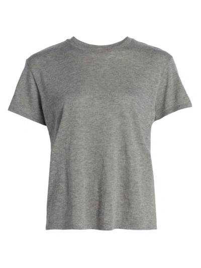 The Row Women's Niteroi Short-sleeve Wool-blend Top In Light Grey