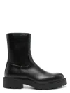 The Row Leather Short Moto Boots