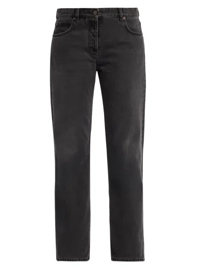 The Row Women's Riaco Straight-leg Ankle Jeans In Black