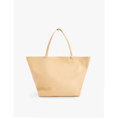 The Row Park Xl Leather Tote Bag In Beige