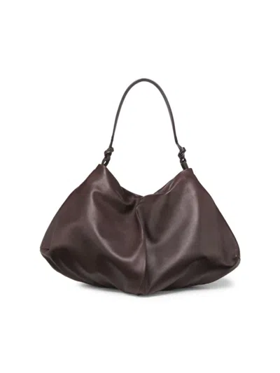 The Row Women's Samia Leather Shoulder Bag In Dark Brown