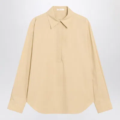 The Row Women's Sand-colo Morgan Cotton Shirt In Brown