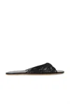 The Row Sara Elastic Thong Slide Sandals In Black