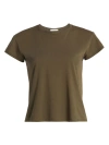 The Row Women's Tori Short-sleeve Cotton Top In Grey Taupe