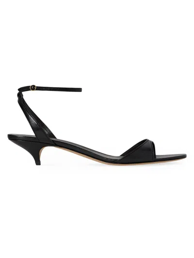 The Row Women's Vika 35mm Leather Ankle Loop Sandals In Black