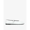 The Row Ava Square-toe Leather Mary Jane Flats In White