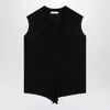 The Row Harrell Wool Knit Vest In Black