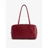 The Row Womens  Astra Leather Bowling Bag In Barn Red Ans
