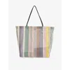 The Row Womens Multicolor Cold Ans Barn Striped Woven-mesh Tote Bag