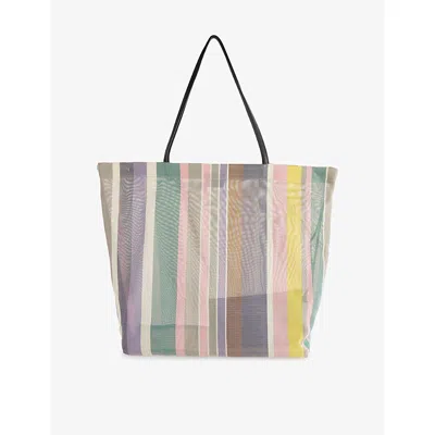 The Row Womens Multicolor Cold Ans Barn Striped Woven-mesh Tote Bag