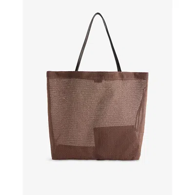 The Row Womens Acero Ans Barn Woven-mesh Tote Bag In Gray