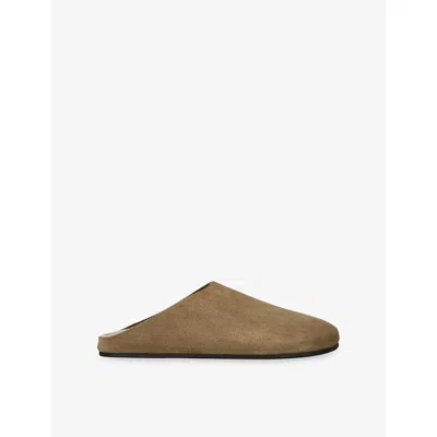 THE ROW WOMENS BEIGE HUDSON SUEDE MULES EUR 37 / 4 UK
