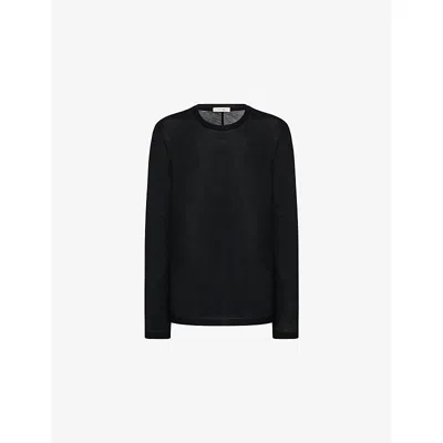 The Row Womens Black Amia Relaxed Cotton-jersey T-shirt Xs