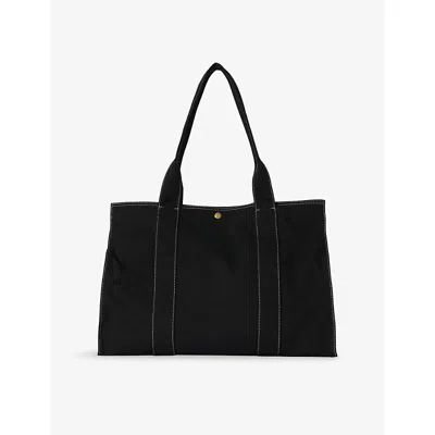 The Row Womens Black Ang Sisal Cotton-canvas Shoulder Bag