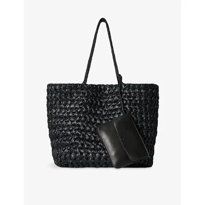 The Row Womens Black Ans Estelle Large Woven Tote Bag