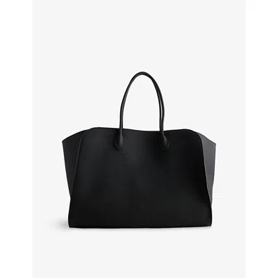 The Row Womens Marlo Leather Tote Bag Black Ans