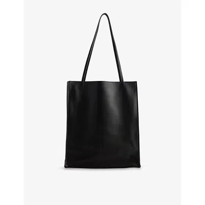 The Row Womens To Go Large Leather Tote Bag Black Ans