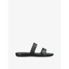 The Row Foam Rubber Dual-band Slide Sandals In Black