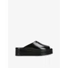 The Row Emi Glossed-leather Platform Slides
