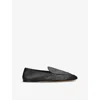 The Row Awar Leather Loafers Flat Sole In Black