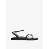 The Row Leather Cross-strap Sandals In Black