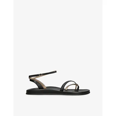THE ROW WOMENS BLACK HUGH LEATHER SANDALS EUR 39 / 6 UK