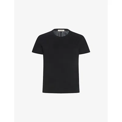 The Row Womens Black Jovita Regular-fit Cotton, Cashmere And Silk T-shirt Xxs