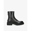 The Row Nobilis Leather Ankle Boots In Black