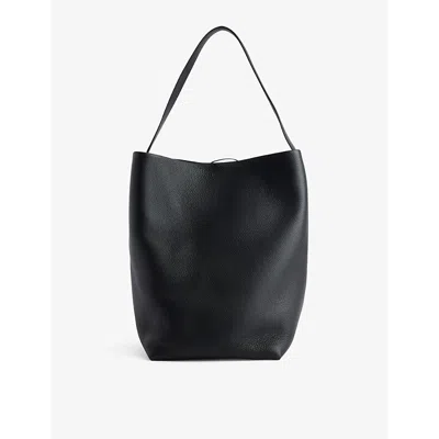 The Row Womens  Park Large Leather Tote Bag In Black