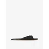 The Row Womens Black Sara Leather Slides Eur 40 / 7 Uk